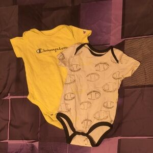 Champion Green and White Kids Bodysuits